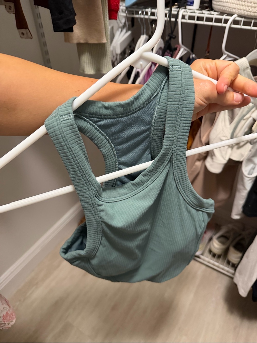lululemon athletica Sage Green Ribbed Crop Tank